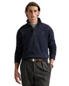 Polo Ralph Lauren Houndstooth Luxury Cotton Blend Quarter Zip Pullover In Blue