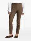 Polo Ralph Lauren Womens High Rise Houndstooth Cropped Pants In Brown