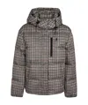 Polo Ralph Lauren Insulated Checkered Hooded Jacket In Black