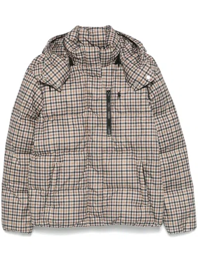 Polo Ralph Lauren Houndstooth Quilted Jacket In Neutrals