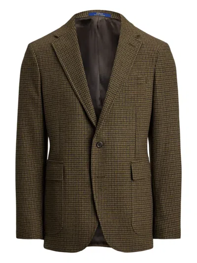 Polo Ralph Lauren Houndstooth Single-breasted Blazer In Green