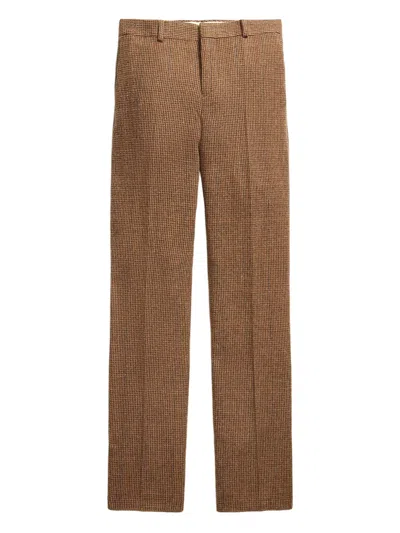 Polo Ralph Lauren Kids' Houndstooth Tailored Trousers In Brown
