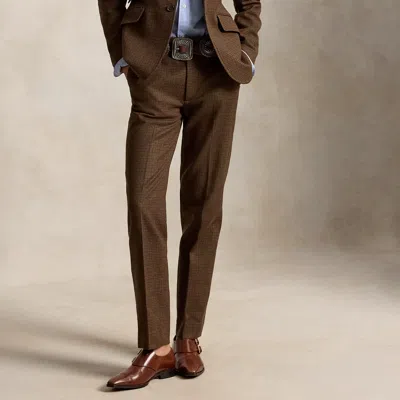 Polo Ralph Lauren Houndstooth Tweed Slim Pant In Brown Multi Houndstooth