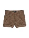 Polo Ralph Lauren Houndstooth Wool Shorts In Brown