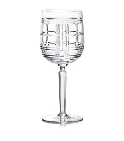 Polo Ralph Lauren Hudson Plaid Red Wine Glass In Clear