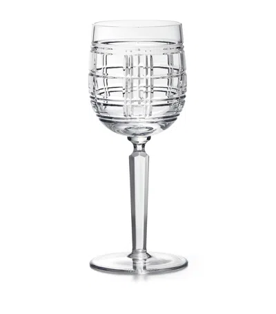 Polo Ralph Lauren Hudson Plaid White Wine Glass In Clear