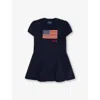 Polo Ralph Lauren Kitted Cotton Dress In Blue