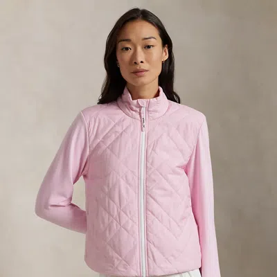 Polo Ralph Lauren Hybrid Quilted-front Terry Zip Jacket In Garden Pink