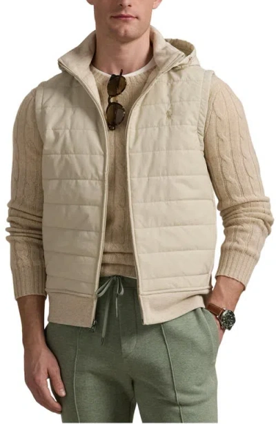Polo Ralph Lauren Hybrid Vest With Removable Hood In Neutral