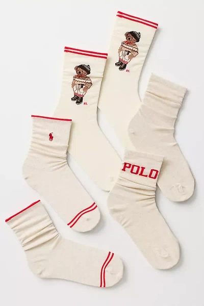 Polo Ralph Lauren Icon Socks, Set Of 3 In Neutral