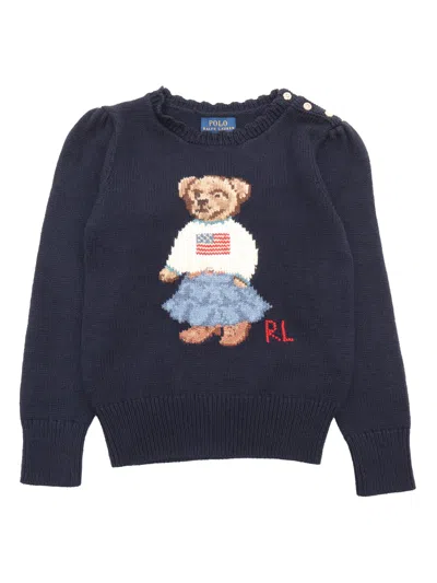 Polo Ralph Lauren Kids' Iconic Bear-tops-sweater In Blue