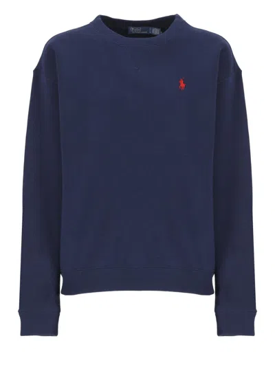 Polo Ralph Lauren Iconic Pony-embroidered Cotton Sweatshirt In Blue