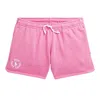 Polo Ralph Lauren Embroidered Logo Stretch Knit Shorts In Pink