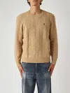 Polo Ralph Lauren Iconica Maglia A Trecce Lana E Cashmere. Regular-fit. Girocollo. Sweater In Nude