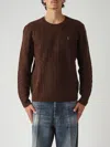 Polo Ralph Lauren Iconica Maglia A Trecce Lana E Cashmere. Regular-fit. Girocollo. Sweater In Brown