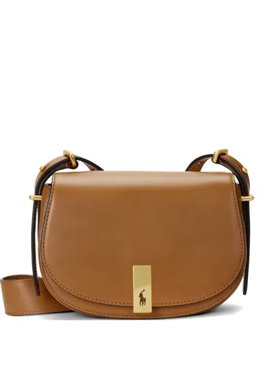 Polo Ralph Lauren Id Leather Crossbody Bag In Brown