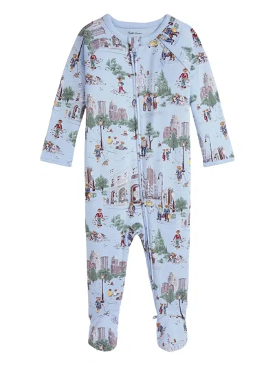 Polo Ralph Lauren Babies' Illustrated Long-sleeve Pajamas In Blue