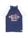 Polo Ralph Lauren Crew Neck Graphic Print Contrast Sleeves In Blue