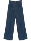 Polo Ralph Lauren Indigo Blue Wide-leg Jeans With Belted Waist