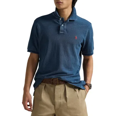 Polo Ralph Lauren Classic Fit Indigo Mesh Polo Shirt In Medium Indigo