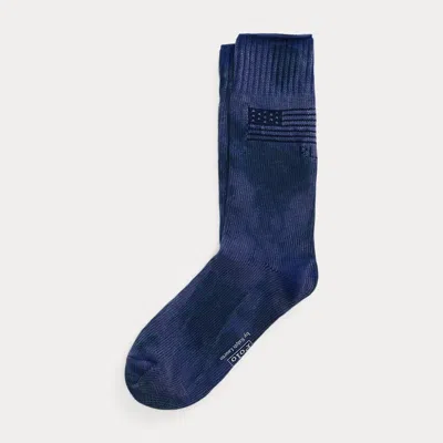 Polo Ralph Lauren Indigo Flag Cotton-blend Crew Socks