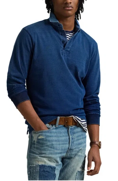 Polo Ralph Lauren Indigo Jersey Rugby Shirt In Dark Indigo