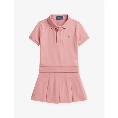 Polo Ralph Lauren Kids' Ink Girls' Logo-embroidered Two-piece Cotton Skirt Set In Pink