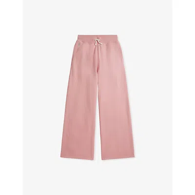 Polo Ralph Lauren Kids' Ink Girls' Wide-leg Cotton Jogging Bottoms Xl In Pink
