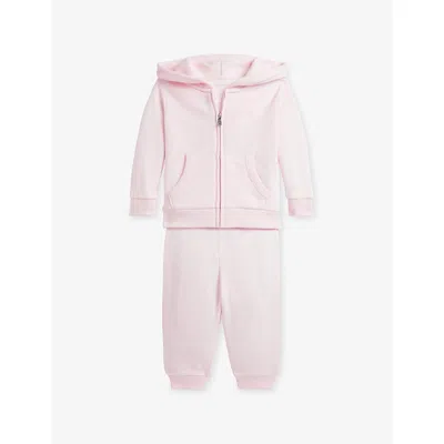 Polo Ralph Lauren Babies' Ink Two-piece Cotton-blend Tracksuit 3-24 In Pink