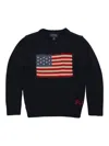Polo Ralph Lauren Flag Cn Swtr Tops Sweater In Black