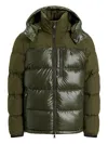 Polo Ralph Lauren Quilted Hooded Coat Chest Pocket In Green