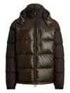 Polo Ralph Lauren The Gorham Twill-trimmed Quilted Glossed-shell Hooded Down Jacket In Green