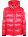 Polo Ralph Lauren Quilted Hooded Bomber Jacket With Zippered Pocket In Red