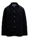 Polo Ralph Lauren Blue Jacket With Classic Collar And Pony Embroidery On The Front In Quilted Corduroy Man In Blue