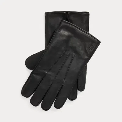 Polo Ralph Lauren Insulated Sheepskin Touch Screen Gloves In Black