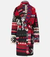 Polo Ralph Lauren Snowflake-motif Shawl-collar Cardigan In Red Multi