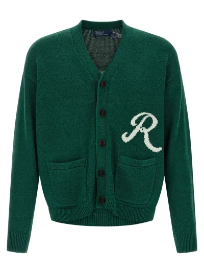 Polo Ralph Lauren Intarsia Logo Cardigan In Green