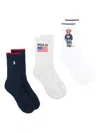 Polo Ralph Lauren Polo Bear Logo Crew Sock 3-pack In White