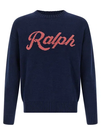 Polo Ralph Lauren Intarsia Logo Sweater In Blue