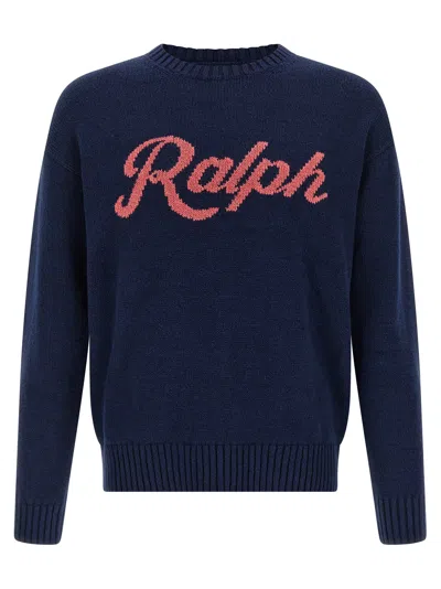 Polo Ralph Lauren Intarsia Logo Sweater In Navy