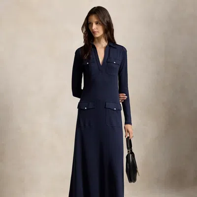 Polo Ralph Lauren Interlock Utility Dress In Hunter Navy In Blue