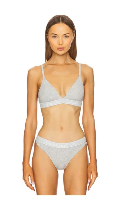 Polo Ralph Lauren Triangle Bralette In Heather Grey