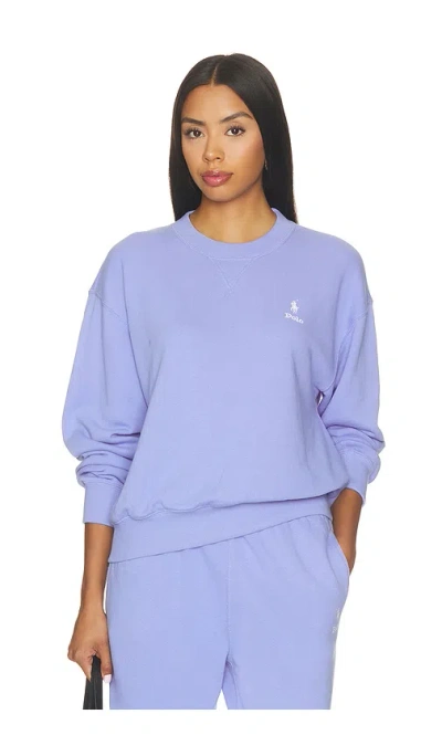 Polo Ralph Lauren Island Fleece Crew Neck Sweatshirt In Purple