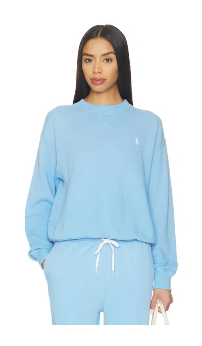 Polo Ralph Lauren Island Fleece Crewneck Sweater In Blue