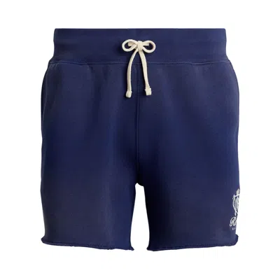 Pre-owned Polo Ralph Lauren Island Fleece Knit Pull On Short 'dark Cobalt' | Blue | Men's Size Xl
