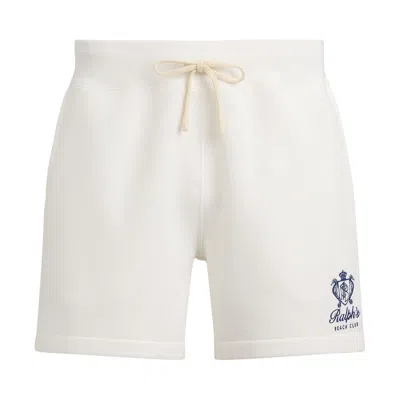 Pre-owned Polo Ralph Lauren Island Fleece Knit Pull On Short 'white' | Men's Size L