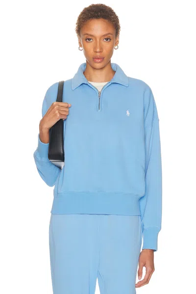 Polo Ralph Lauren Island Half Zip Sweatshirt In Blue