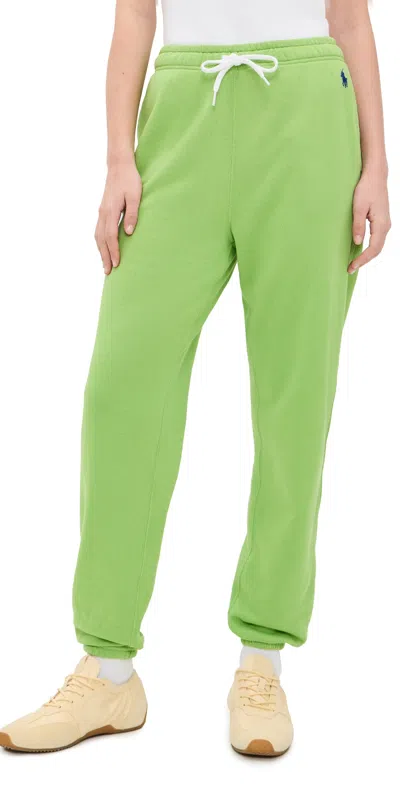 Polo Ralph Lauren Island Knit Ankle Jogger Pants Parakeet Green