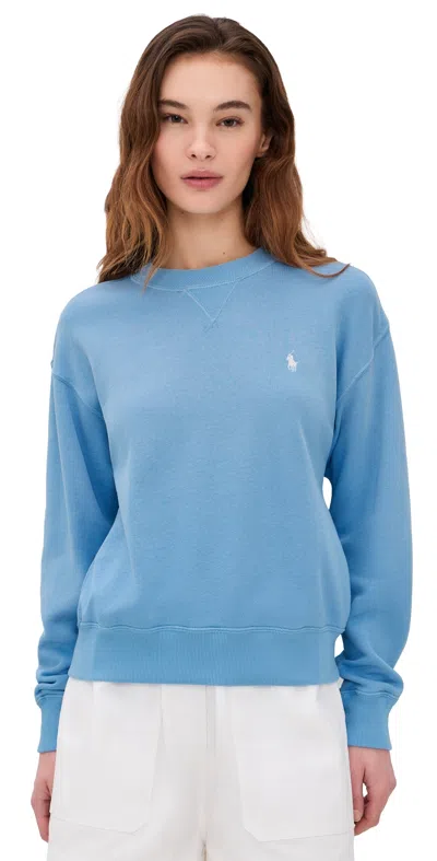 Polo Ralph Lauren Island Knit Long Sleeve Crew Neck Sweatshirt Chatham Blue