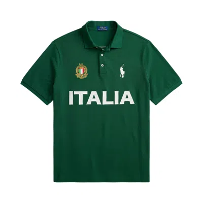 Pre-owned Polo Ralph Lauren Italy Short-sleeve Mesh Polo 'new Forest' | Green | Men's Size M